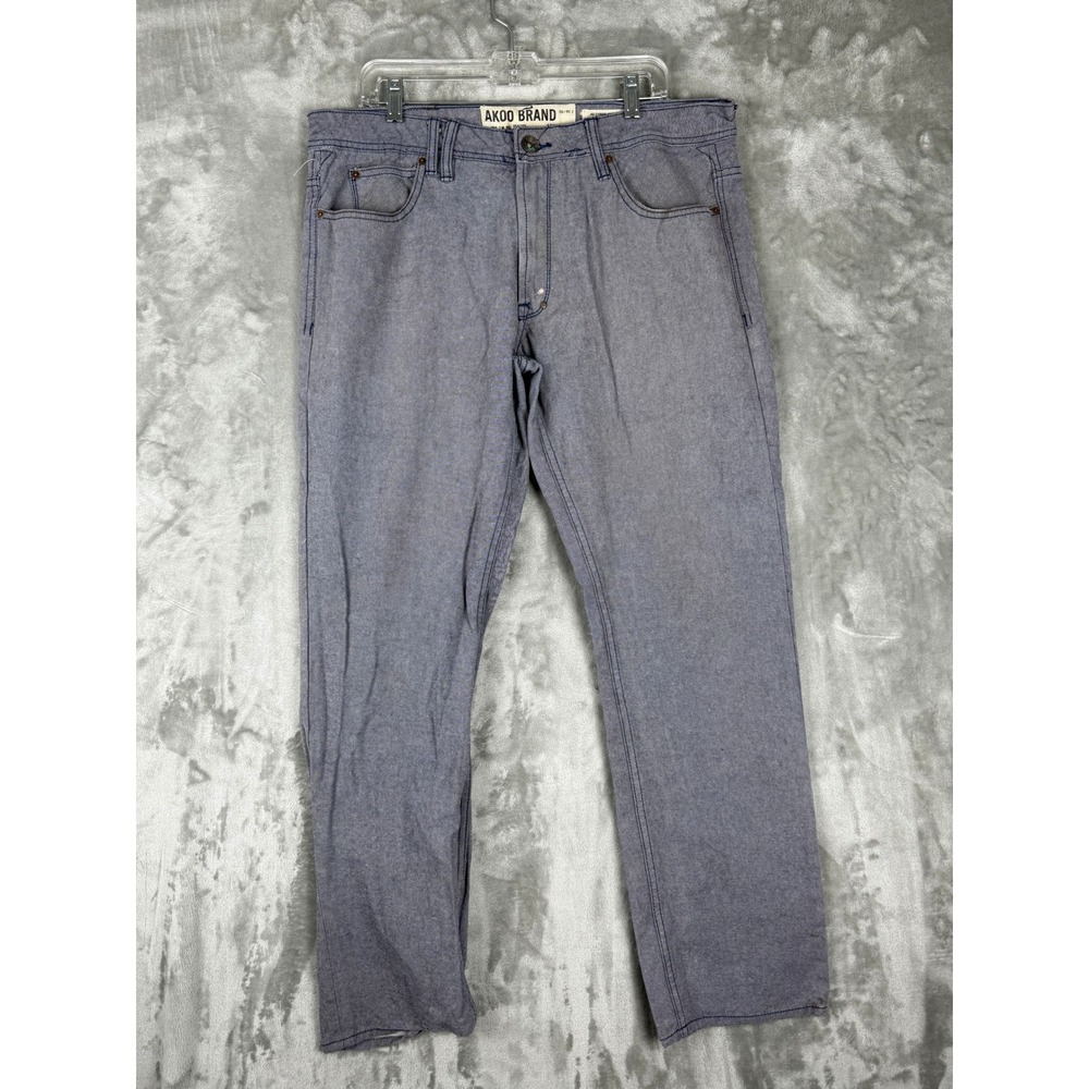 AKOO BRAND Mens Jeans Size‎ 38 Blue Denim Straight Fit Casual Pants